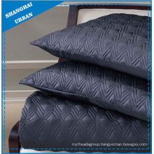 Dark Indigo Solid Polyester Quilted Bedspread Set